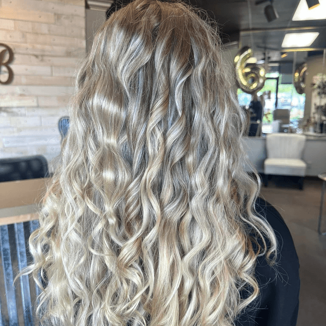 Blonding session tone + bond repair at Hunters Beauty Haven in Warren, OH